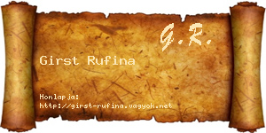 Girst Rufina névjegykártya